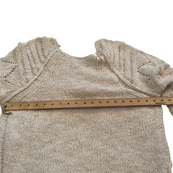 Anthropologie Pilcro Luna Pointelle Cream Sweater-Over sized XS - Picture 8 of 12